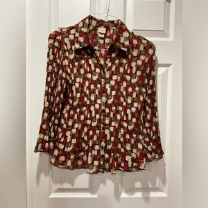 Crinkly earth tones tunic top